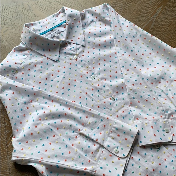 FOXCROPT NYC Plus Size Elbow Sleeve Dots Blouse 14 - Picture 5 of 11